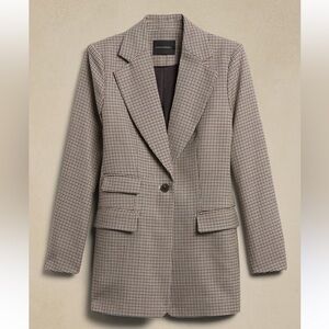 New Banana Republic Lido Sculpted Italian Wool Plaid Sz 4